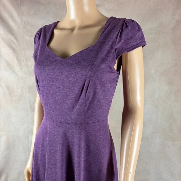 GILLI Cap Sleeve Purple Knit Mini Dress SMALL - Picture 3 of 6